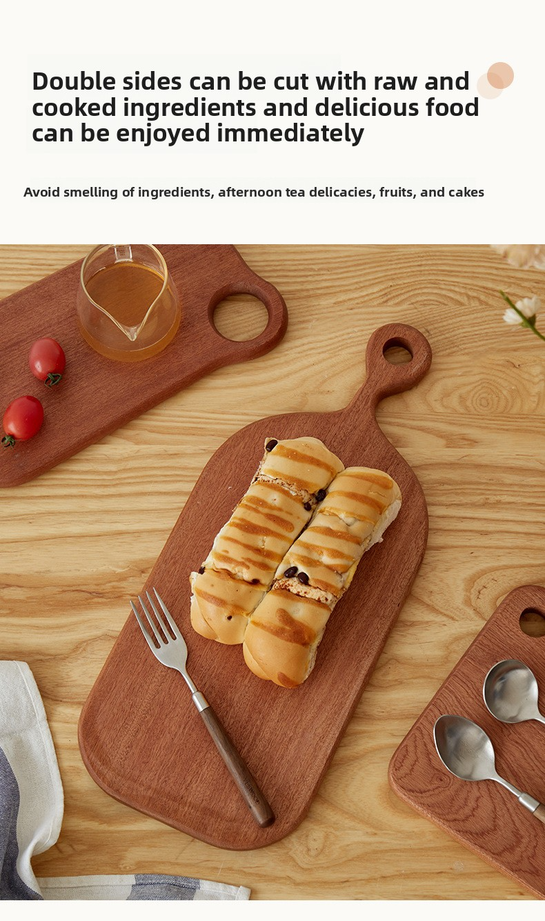 Planche à découper en bois pour enfants - Mini planche à découper pour fruits et steaks, assiette créative pour bébé en bois d'ébène_voghion.com