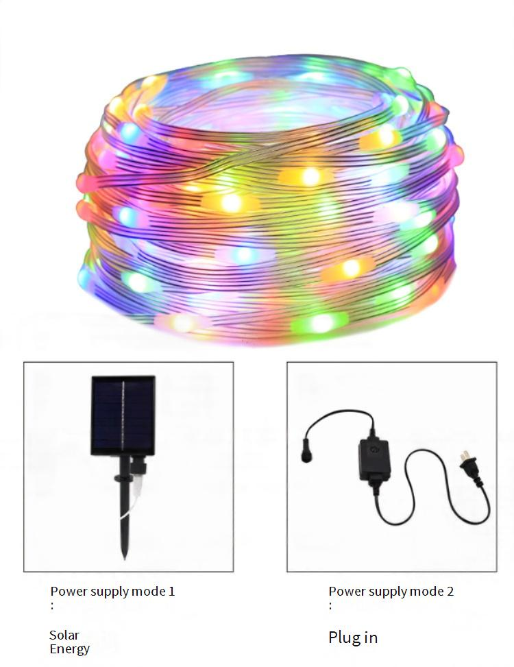 Lampki solarne LED z pilotem – wodoodporne, 3 tryby kolorów (ciepła biel/biały/kolorowy), wysoka jasność, idealne do dekoracji wnętrz i na zewnątrz_voghion.com