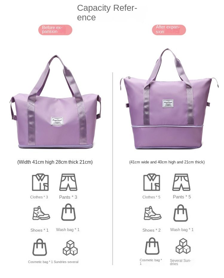 Bolsa deportiva portátil de hombro con separación para artículos secos y húmedos, ideal para yoga, fitness y viajes. Gran capacidad y logotipo imprimible._voghion.com