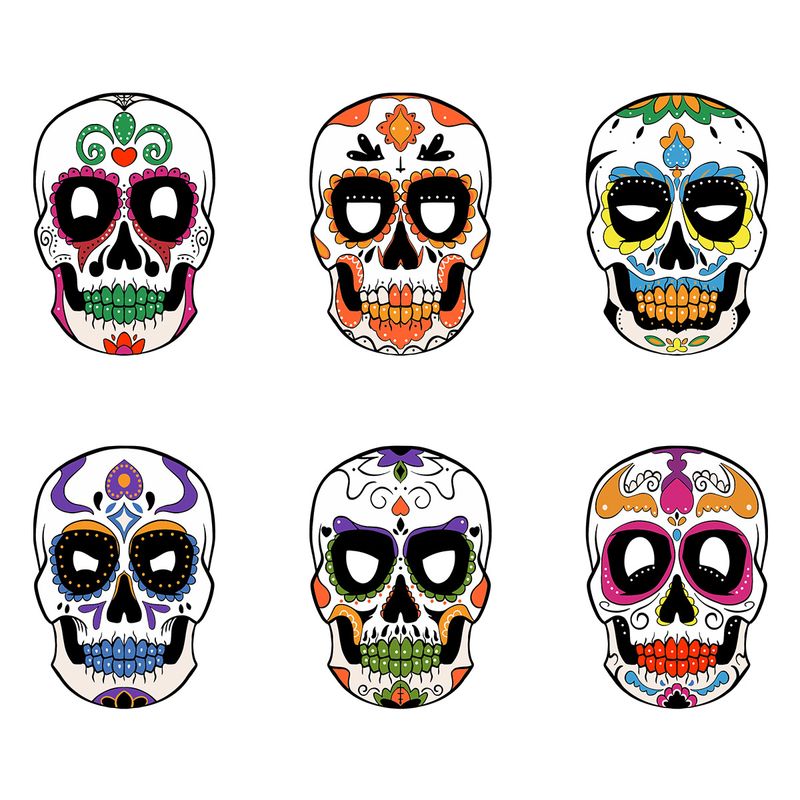 Halloween Party Masquerade Paper Skull Ghost Face Mask DIY Mask_voghion.com