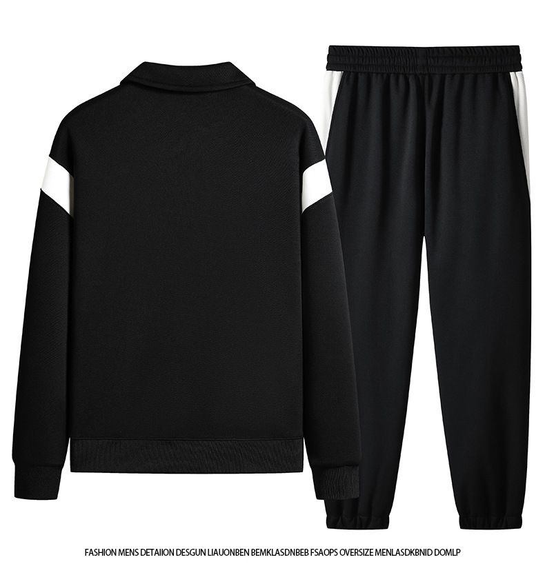 Conjunto deportivo para hombre: camiseta de manga larga y pantalón jogger de moda para otoño e invierno, mezcla de algodón ligero, negro, gris, caqui y beige, tallas S-XXXL._voghion.com