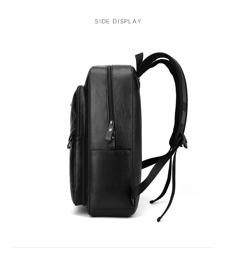 Men's Bags Backpack Men's Simple Casual Business Computer Bag Middle School Student High School College Student Schoolbag Boys PU Leather Backpack_voghion.com