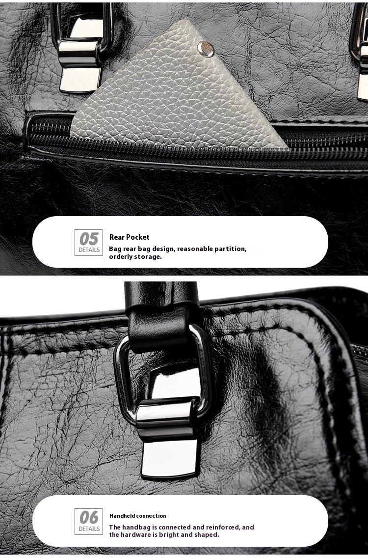 Women's Bag New Fashion Retro Versatile Contrasting Color Boston Pillow Bag Soft Leather Hand-held Large Capacity Mother Bag_voghion.com