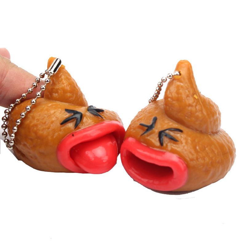 ToysMall Prank Poop Pendant Anti-stress Quick Recovery Vivid Out Tongues Tricky Poop Toys for Relax_voghion.com