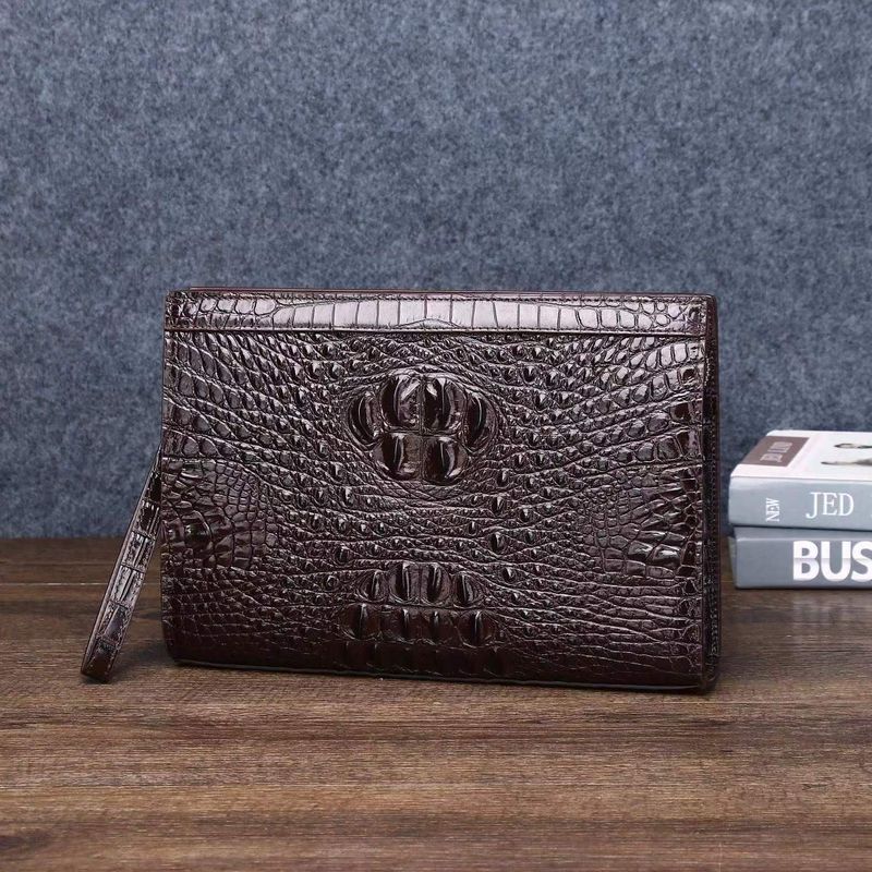 Nuova borsa da uomo in stile coccodrillo, versatile, modello portafoglio lungo, 2025_voghion.com