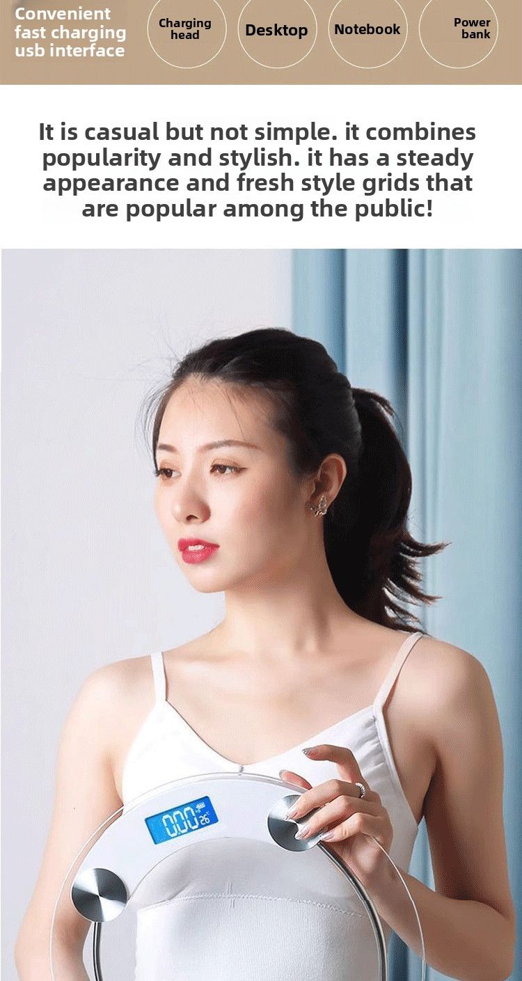 High-Precision Rechargeable Home Accurate Adult Weight Loss Smart Body Fat Student Health Electronic Scale Female_voghion.com