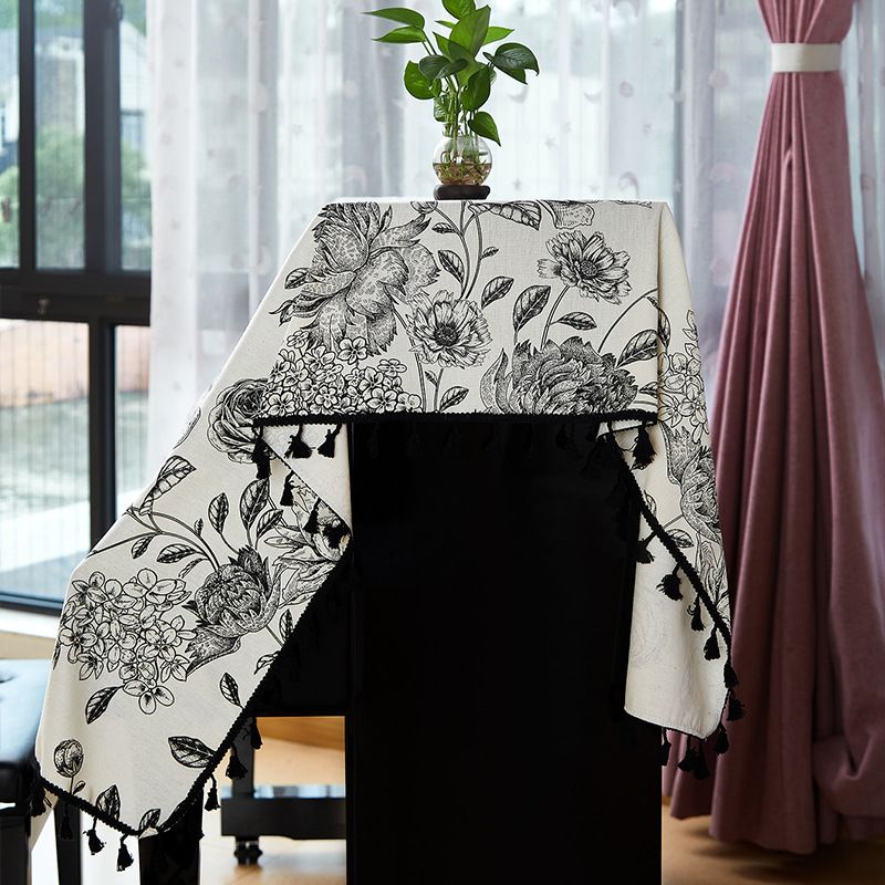 Tovaglia geometrica - 59% cotone 41% poliestere, antiscivolo, antimacchia e resistente al calore, per sala da pranzo, ufficio, hotel, rettangolare/rotonda_voghion.com