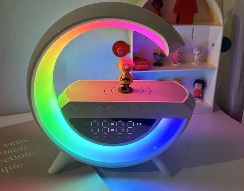 Wireless Charging Bluetooth Multi functional Bedhead Smart Alarm Clock Atmosphere Speaker Bedroom Birthday Gift Cold_voghion.com