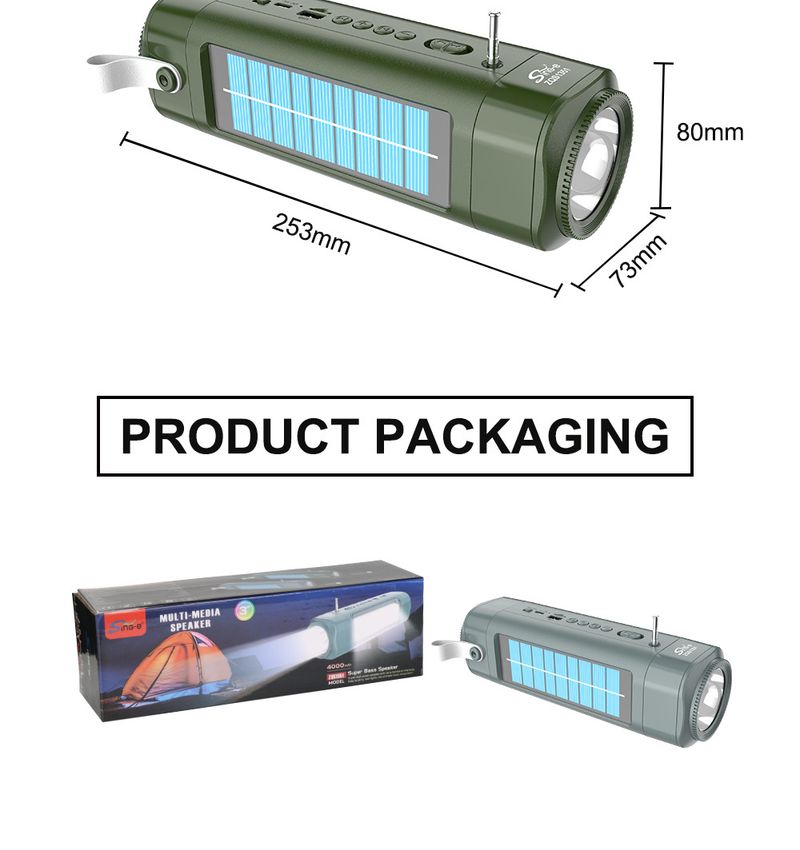 ZQS1351 Ćwiczenia na świeżym powietrzu, kemping, wspinaczka górska, oświetlenie, głośnik Bluetooth, duża pojemność, latarka_voghion.com
