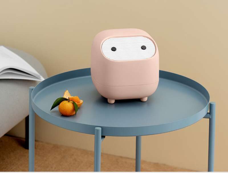 Ninja Desktop-Mülleimer, Schlafzimmer Büro Mini-Aufbewahrungsbehälter mit Deckel, Presstyp Auto-Papierhandtuchkorb_voghion.com