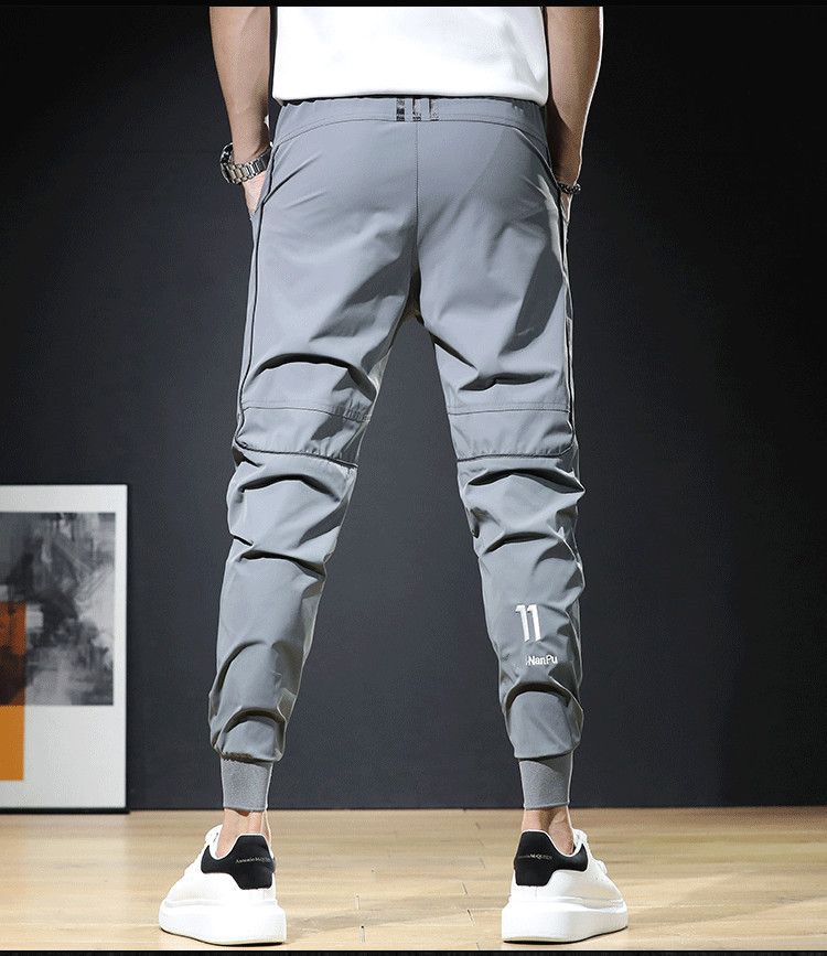 Sommerliche und trendige Freizeitleggings für Herren, elastische Taille, vielseitige, trendige Slim-Fit-Sporthose mit kleinem Bein_voghion.com