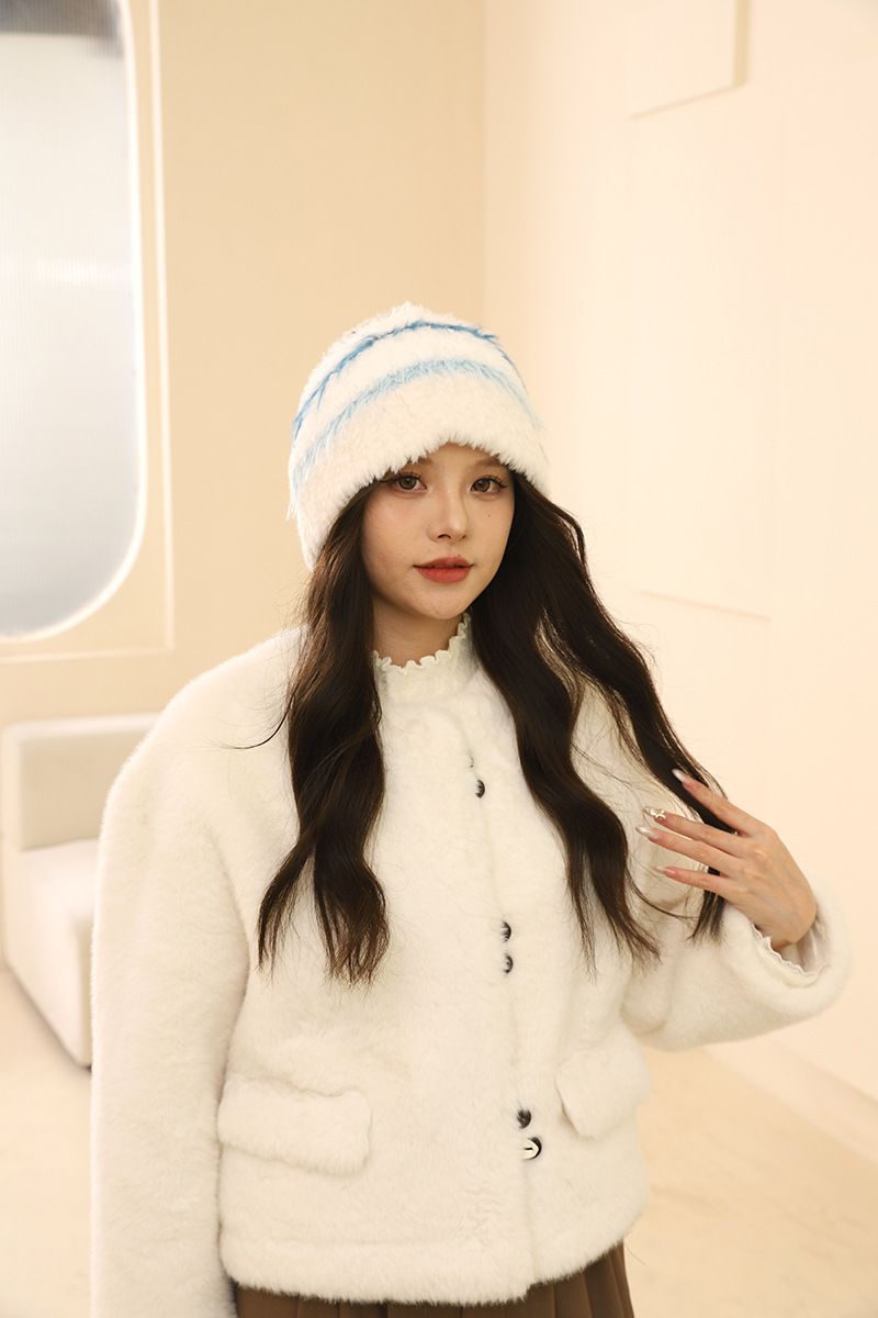 Nuovo cappello da pescatore per bambini lavorato a maglia con testa grande, versatile per autunno e inverno, 2024_voghion.com