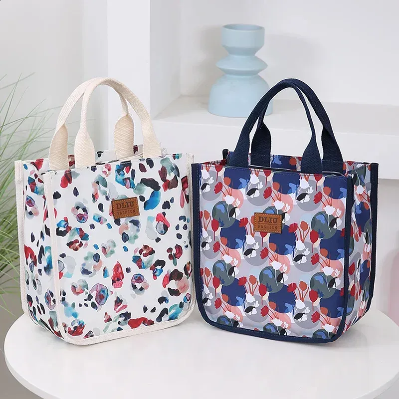 Sac à main en nylon imprimé, sac à lunch portable, pour le travail et le rangement quotidien, idéal pour les mères, 250318 l_voghion.com