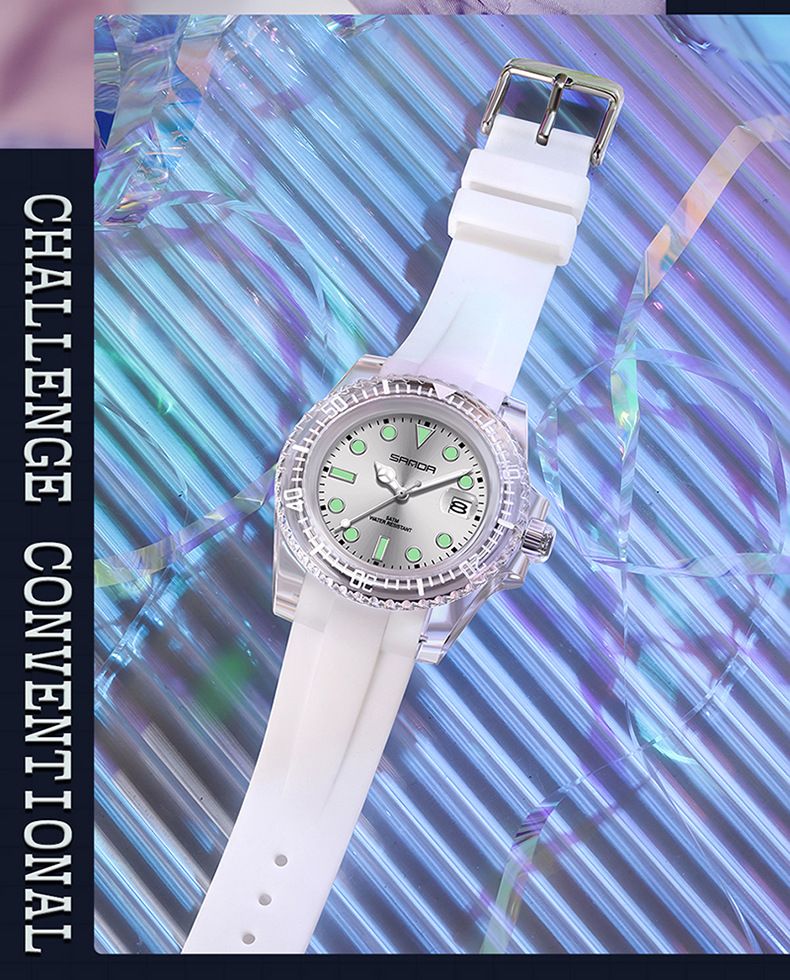 Stylish Unisex Digital Quartz Watch With Calendar, Waterproof & Shockproof, Sporty Silicone Strap Leisure Creative Male And Female Student Watch_voghion.com