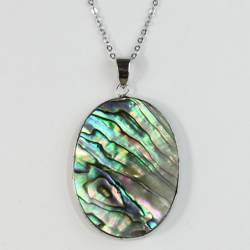 Hanger met natuurlijke abalone schelp en kruiswaterdruppel_voghion.com