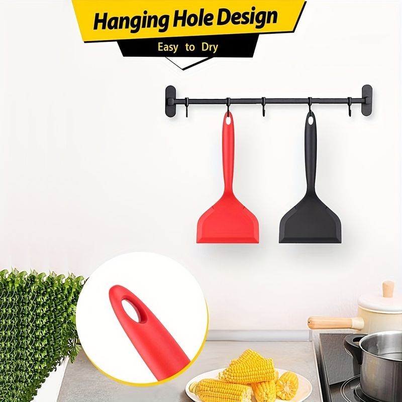 2 Stück japanische Pfannkuchenspatel aus Silikon, hitzebeständig, flexibel, Küchenutensilien für Eier, Fisch, Pizza, Steak, perfekt zum Kochen in Schlafsälen und Wohnungen_voghion.com