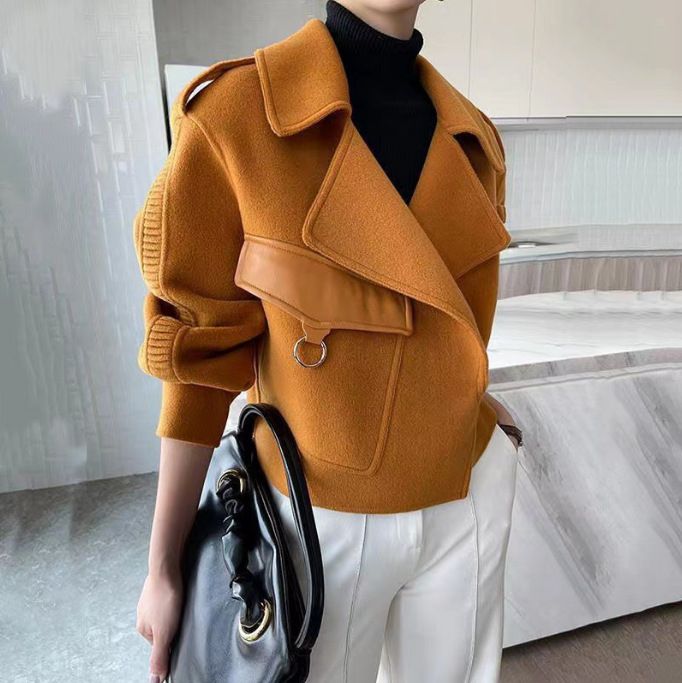 Ropa de mujer nueva moda otoño e invierno estilo coreano elegante delgado temperamento versátil abrigo de lana corto de moda_voghion.com