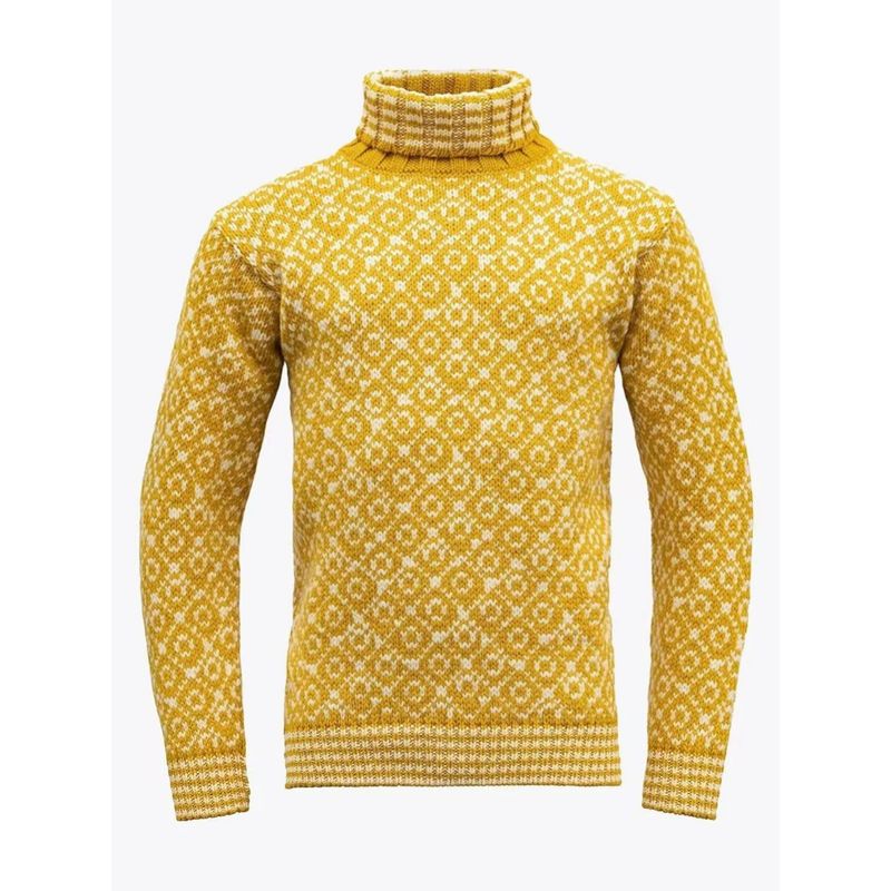 Retro High Neck Sweater For Men – Diamond Jacquard Pattern, Lightweight & Stylish, Perfect For Autumn & Winter Casual Wear_voghion.com