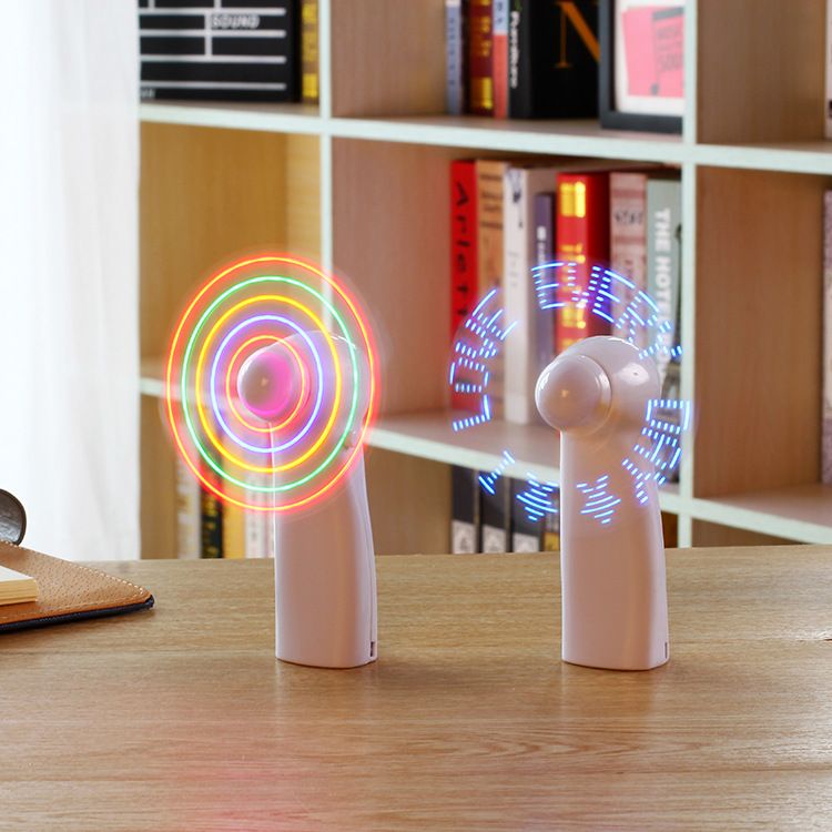 Handheld LED Licht Emittierende Fan Mit Blinkenden Wörter DIY Kreative Werbung Elektrische Fan Mini Fan Mit Custom Logo_voghion.com