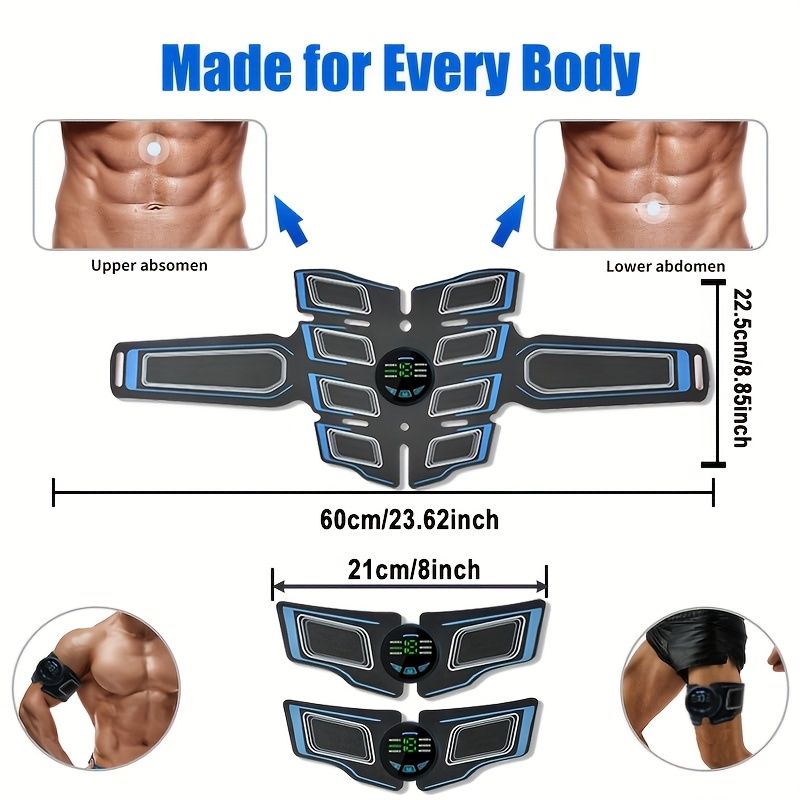 Estimulador EMS de corpo inteiro, faixa abdominal, instrumento de estimulação, ideal para leitura, assistir filmes e tarefas domésticas._voghion.com