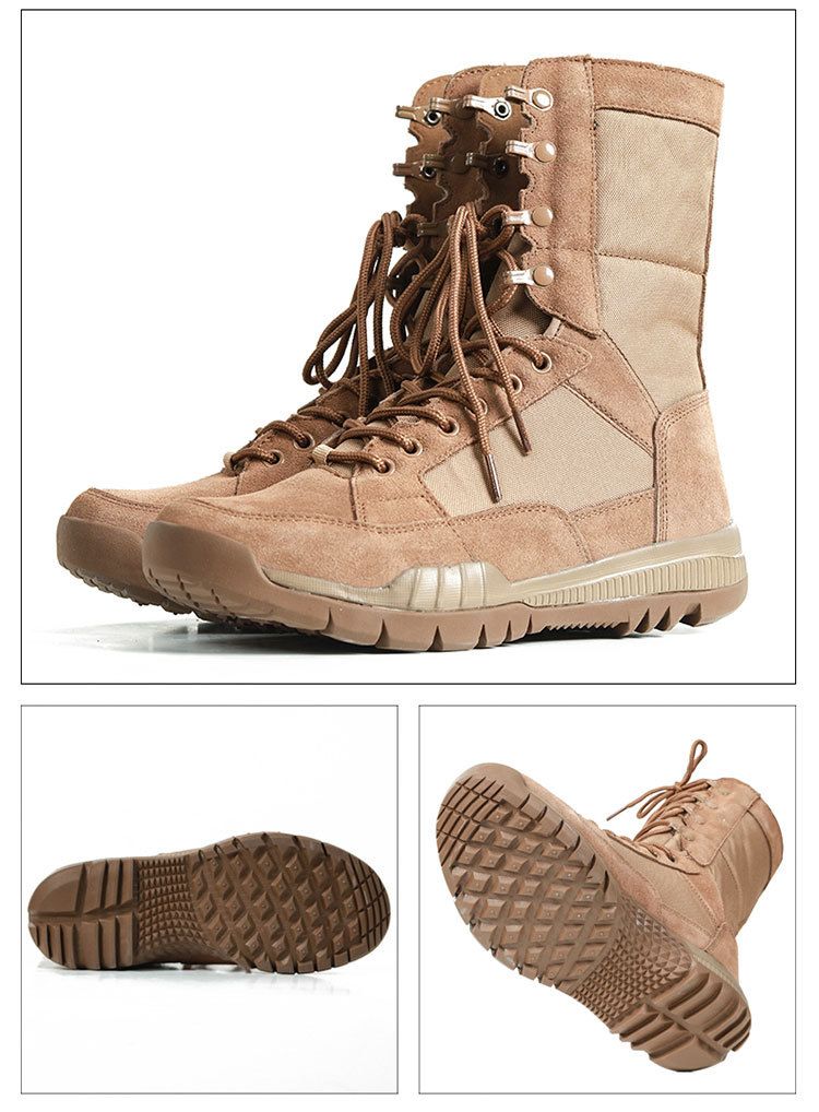 Herren Braun Schwarz Wolf Atmungsaktive Kampfstiefel Desert Tactical Land Boots Outdoor Wanderschuhe_voghion.com