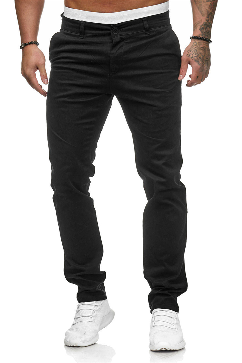 Pure Color Men's Casual Trousers Slim Fit Pants For Men Cargo Pants Clothing Style Long Trousers And Versatile 2023 Pant_voghion.com