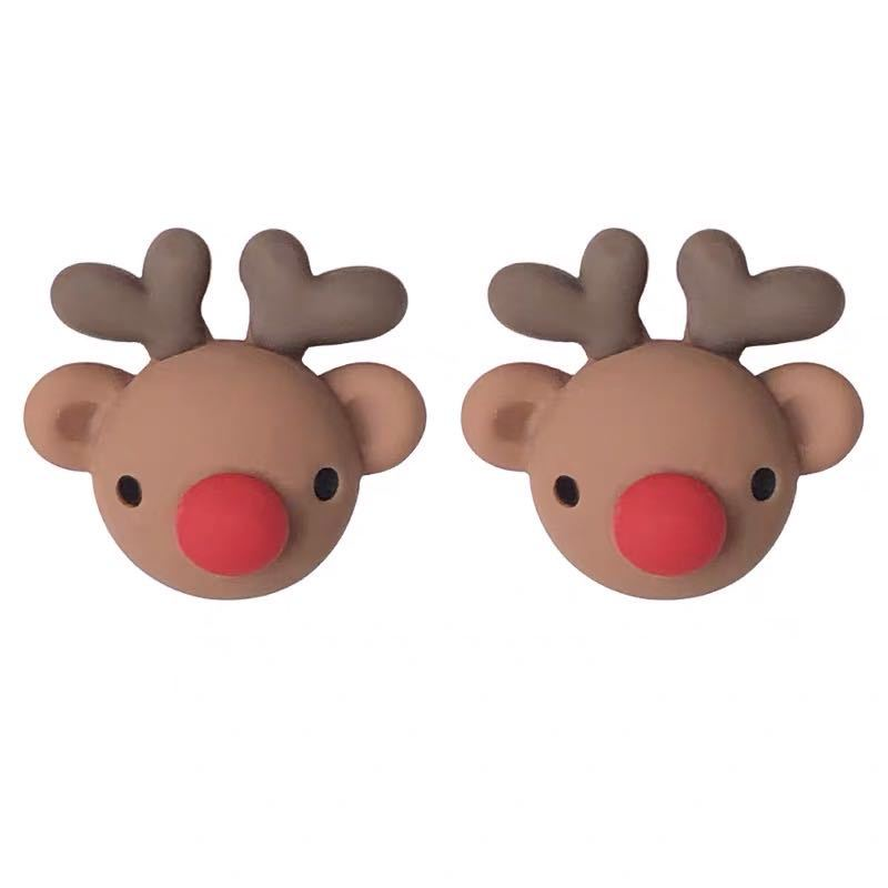 Boucles d'oreilles de noël en résine, jolies boucles d'oreilles de bonhomme de neige de dessin animé, père noël, nouvel an, bijoux cadeau de noël_voghion.com