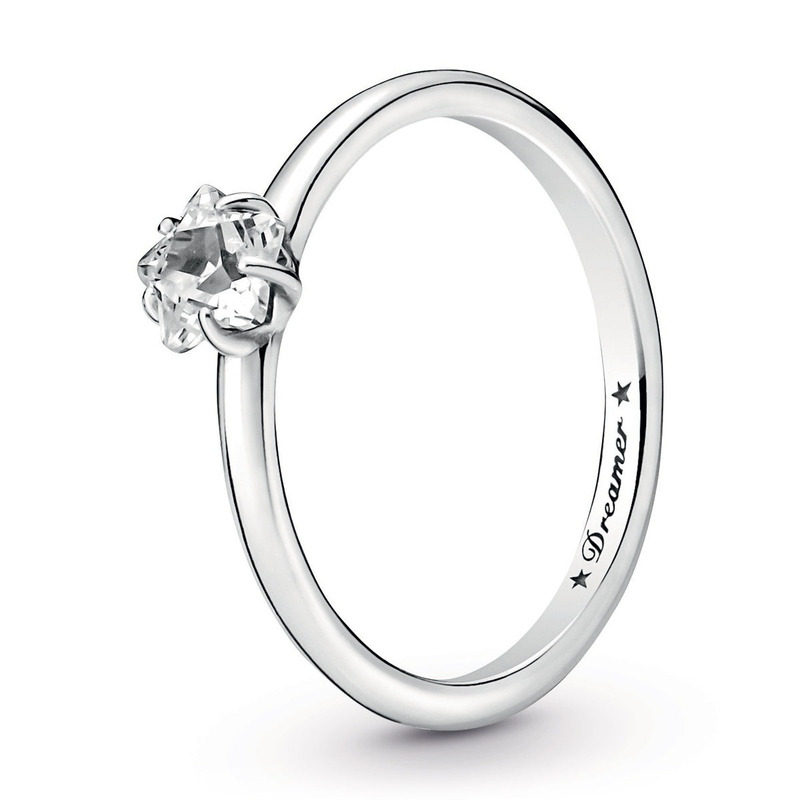 Celestial Sparkling Star Solitaire Ring_voghion.com