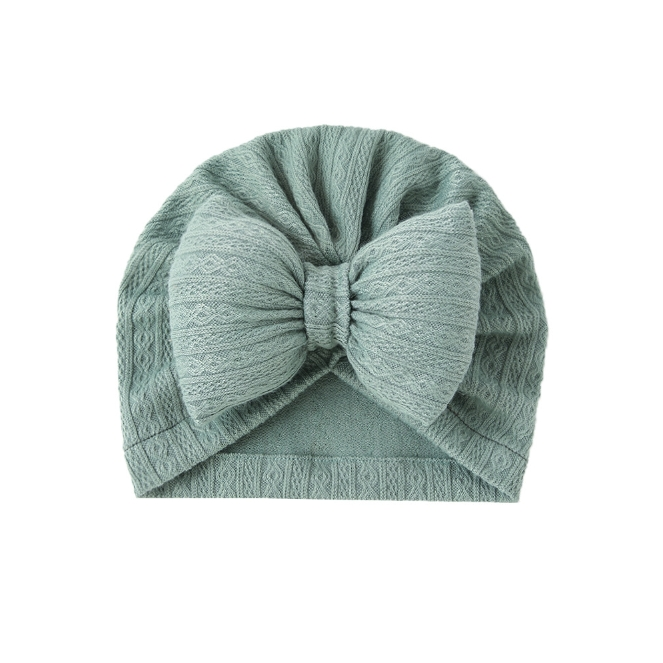 Europe And The United States New Baby Knitted Cotton Big Bow Children's Pullover Hat Boat Hat Baby Headscarf Hat_voghion.com