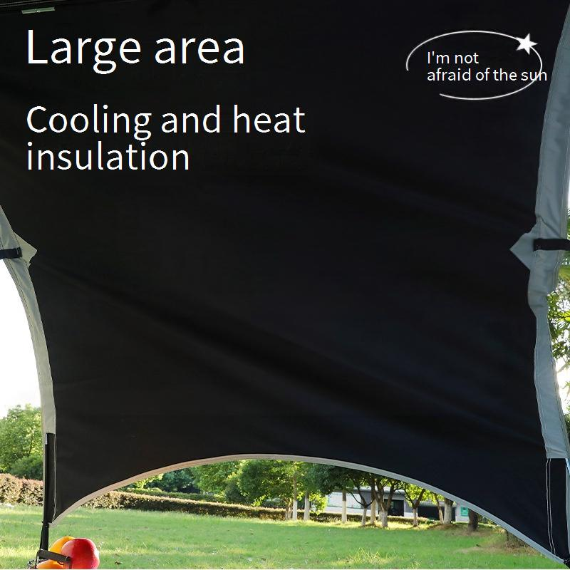 Blackout Camping Canopy Tent Waterproof UV Protection Sun Shelter With Portable Picnic Mat Arc Design Lightweight Easy Setup_voghion.com