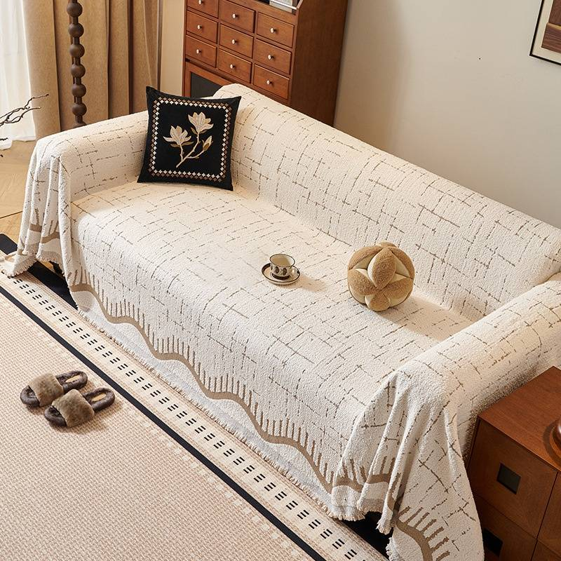 Luxury Sofa Cover - Thick Fluffy Chenille Couch Protector (Full Coverage Non-Slip Pet-Friendly Elegant Home Decor For Sectional/Loveseat)_voghion.com