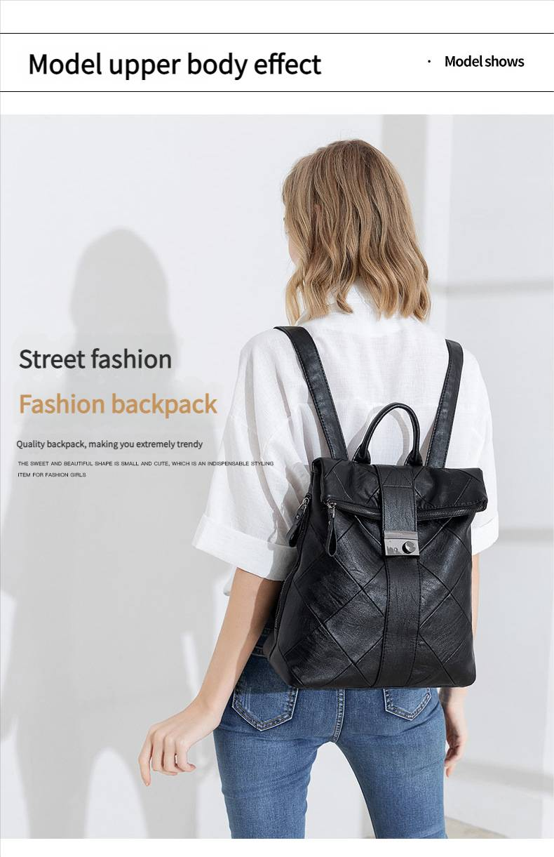 Women's Fashion Soft Skin Backpack For Travel, Anti-theft Pieced Together Design, Book Bag, Sling Bag, Trend In 2025_voghion.com