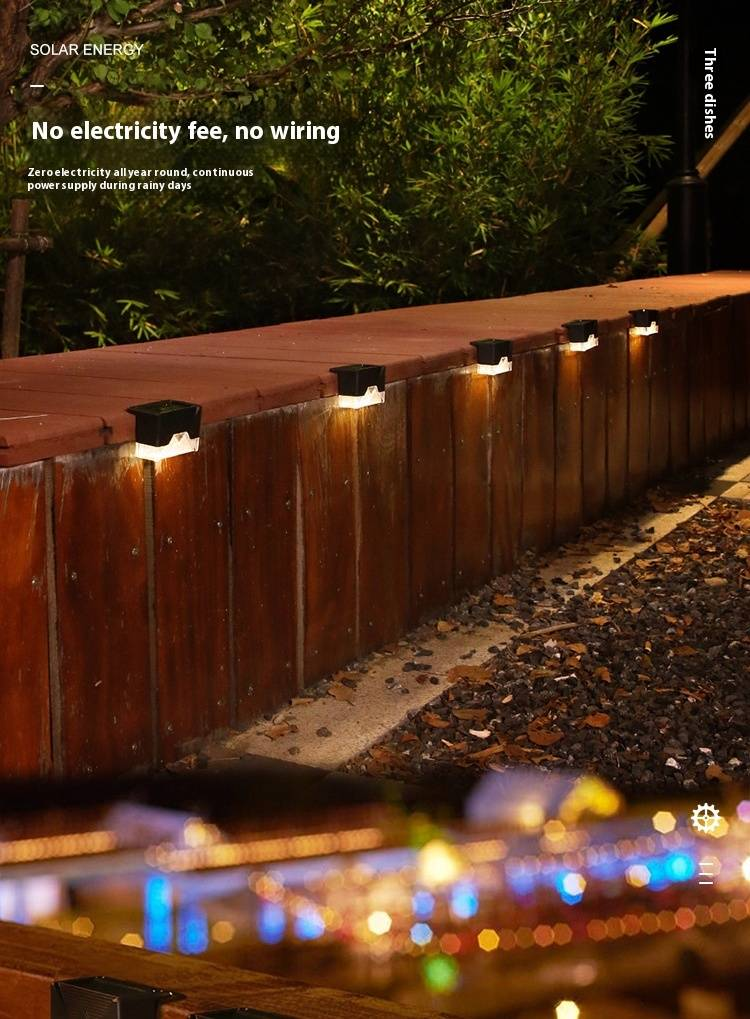 Luci solari per gradini, luci LED impermeabili per esterni, per giardino, recinzione, vialetto - Bianco caldo/Bianco freddo/Cambio colore_voghion.com
