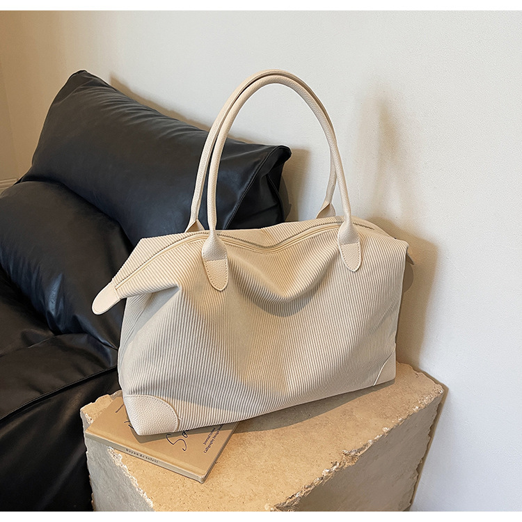 Pendler-Nischendesign mit großer Kapazität, lässig und vielseitig, schlicht und modisch, Einzelschulter-Handtasche mit Cordstruktur, Reisetasche für Damen_voghion.com