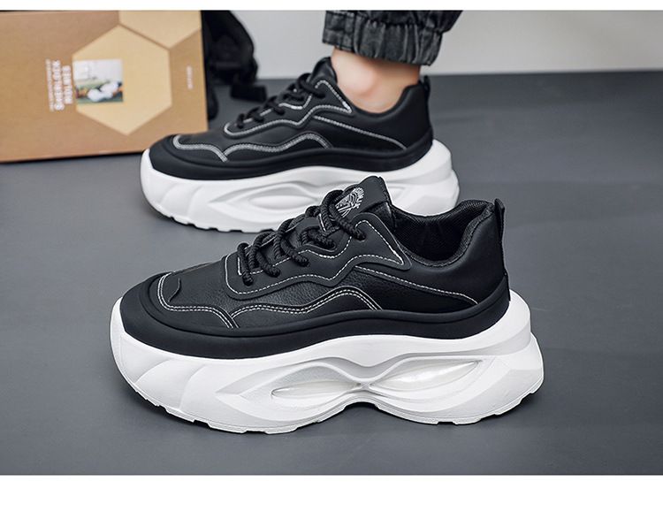 Men's Fashion Sneakers - Lightweight Running Shoes With Thick Sole For Casual Wear, Breathable Mesh Lining, Comfortable Low-Top Design For Daily Use_voghion.com