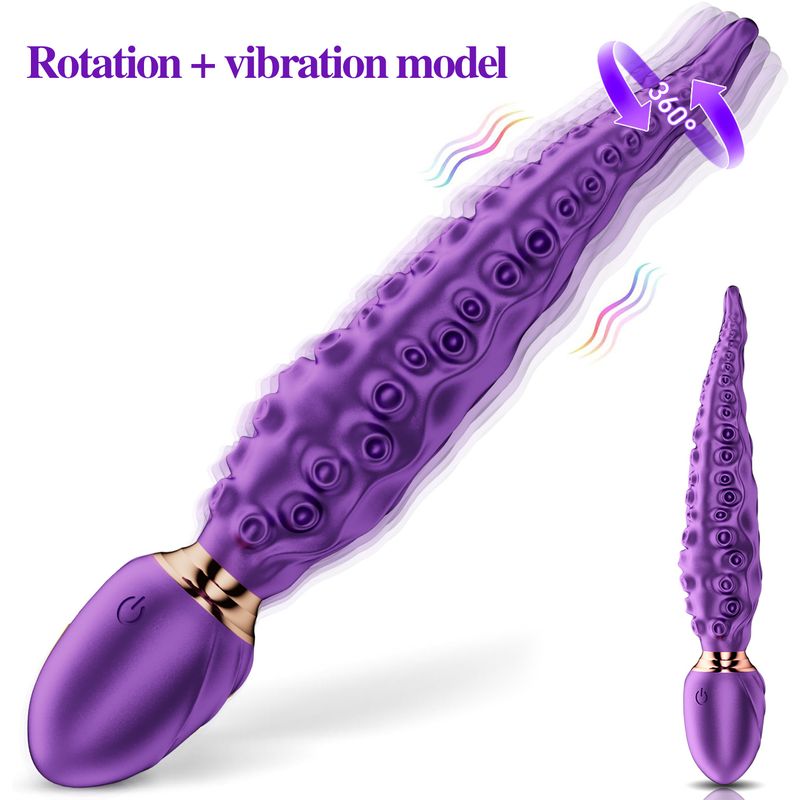Realistic Rotating Eighty-finger Dildo - Double Head Vibrator, G-Point And Clitoral Stimulator With 9 Modes, Adult Toys_voghion.com