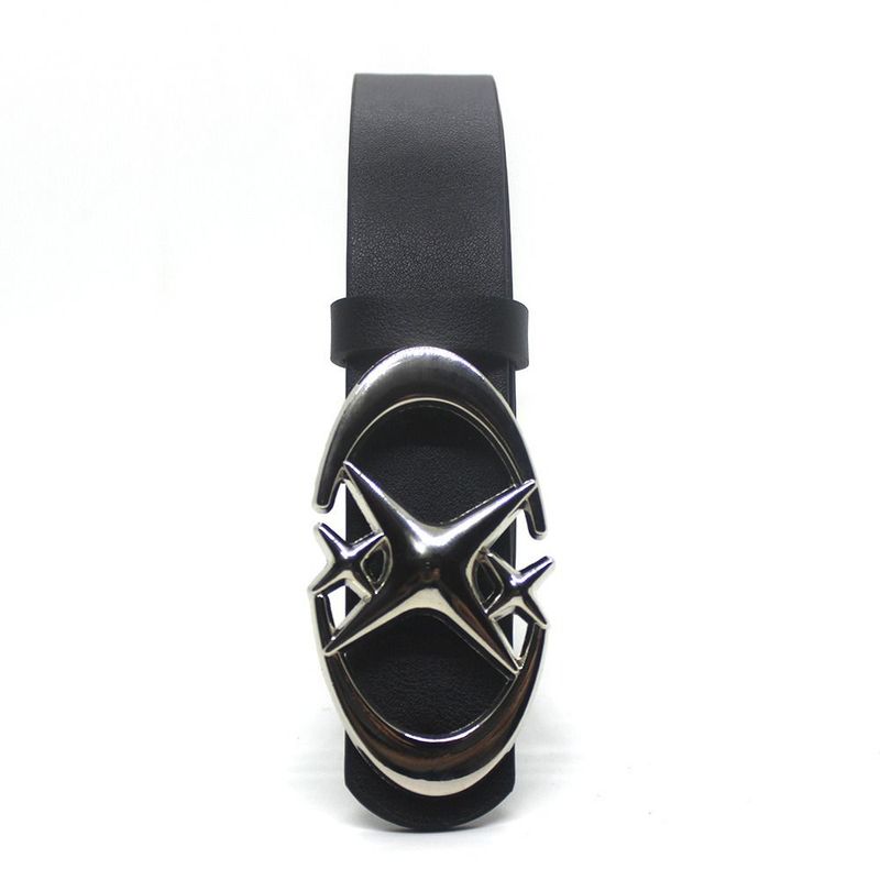 Punk Ledergürtel Gothic Mond Stern Design Y2k Y2k Gürtel Pu Leder Kreuz Decoratief Gürtel Manner Frauen_voghion.com