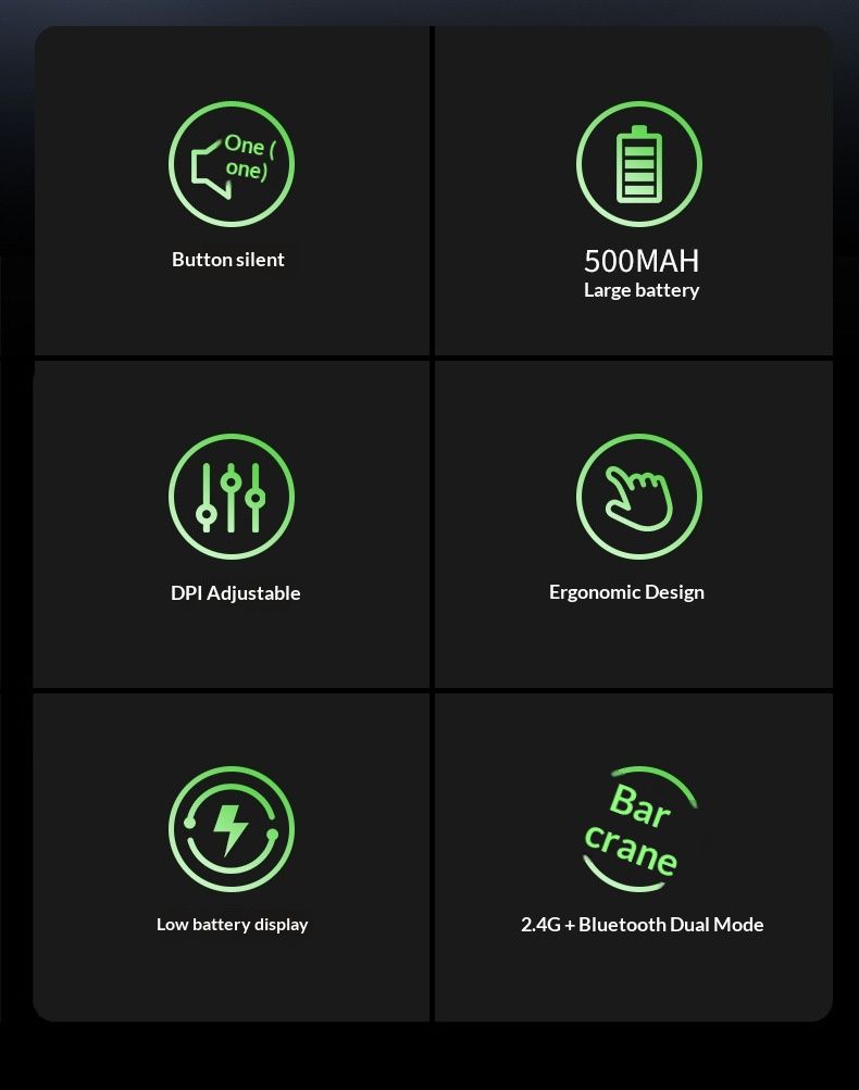 Souris sans fil Bluetooth double mode, rechargeable et silencieuse pour le jeu et l'e-sport, compatible avec les ordinateurs portables et tablettes Lenovo et HP._voghion.com