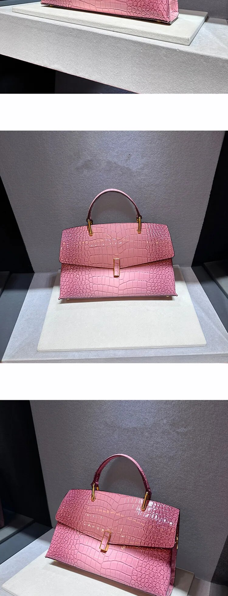 Crocodile Pattern Leather Women's Handbags Fashion Lady Shell Shoulder Crossbody Bag Top Handle Messenger Bags_voghion.com