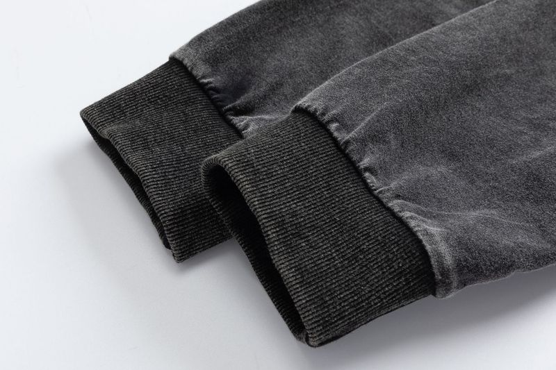 Abbigliamento da uomo Felpa con cappuccio allentata casual nera stampata con lettere intrecciate di nicchia retrò stampata, uguale per uomini e donne_voghion.com