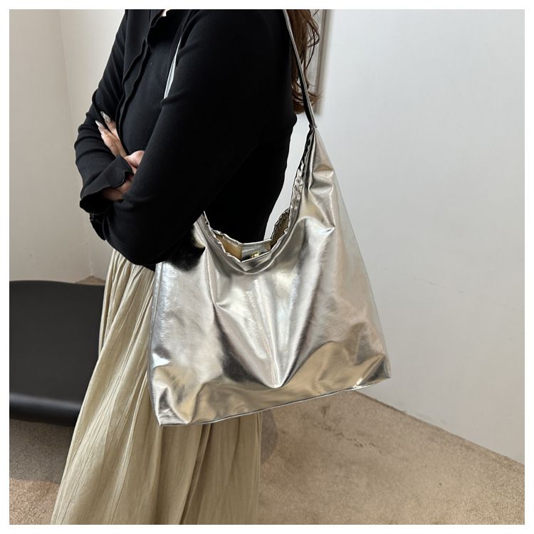 Sacs pour femmes, ensemble deux pièces brillant, simple, grande capacité, nouvelle mode d'été, fourre-tout, sac à bandoulière pour femmes_voghion.com
