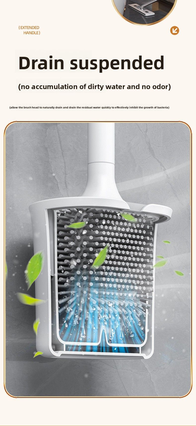 No Dead Angle Household No-Drill Toilet Brush Wall-Mounted Bathroom Silicone Set Cleaning Magic Tool_voghion.com