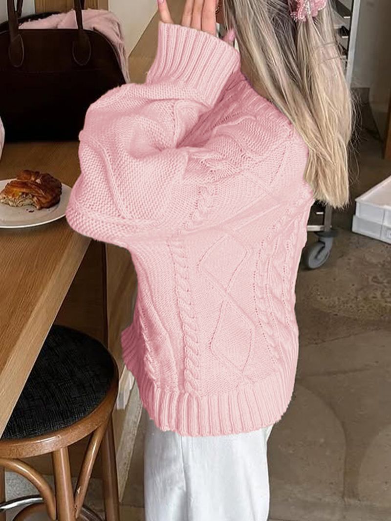 Maglione a maniche lunghe in lana semplice casual autunno e inverno 2025 da donna_voghion.com