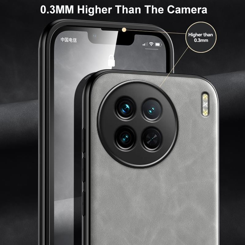 Luxus PU Lieder Hülle Fir Vivo X90 X80 X70 Pro Plus Cover Autohalterung Matt Silikon Telefonshülle Fir Vivo X80 Pro X80 Lite Coque_voghion.com