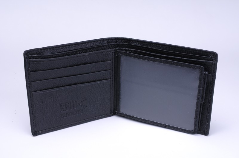 100% äkta läder herrplånbok nytt märkesväska för män svart brun bifold RFID-blockerande läderplånbok myntficka_voghion.com