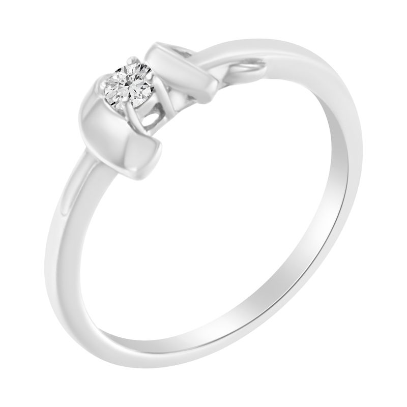 10K White Gold Diamond Promise Ring (1/10 Cttw, H-I Color, SI2-I1 Clarity)_voghion.com
