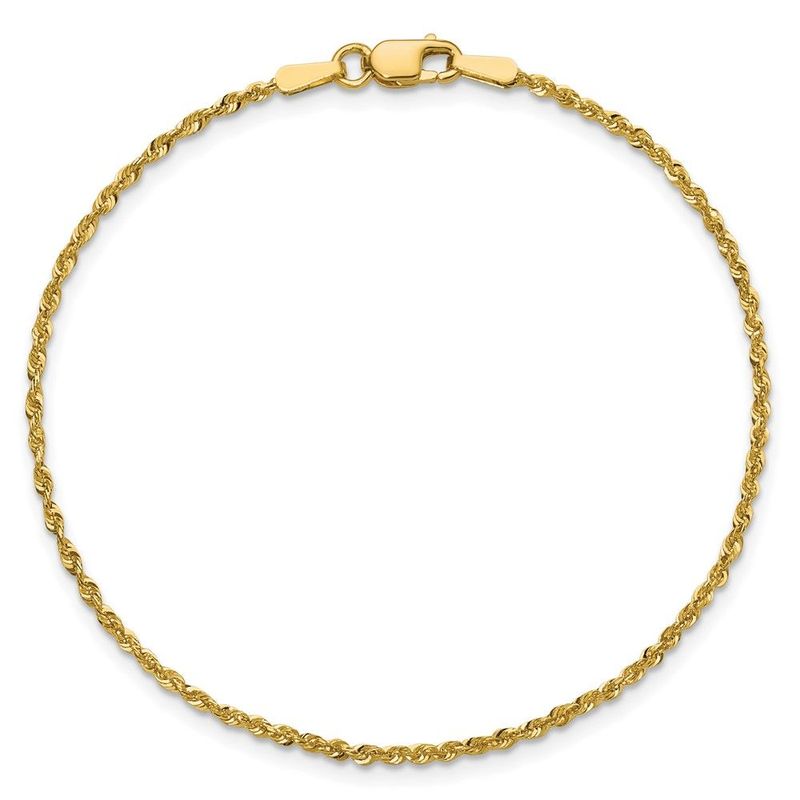 10k 1.5mm Extra-Light D/C Rope Chain Anklet_voghion.com