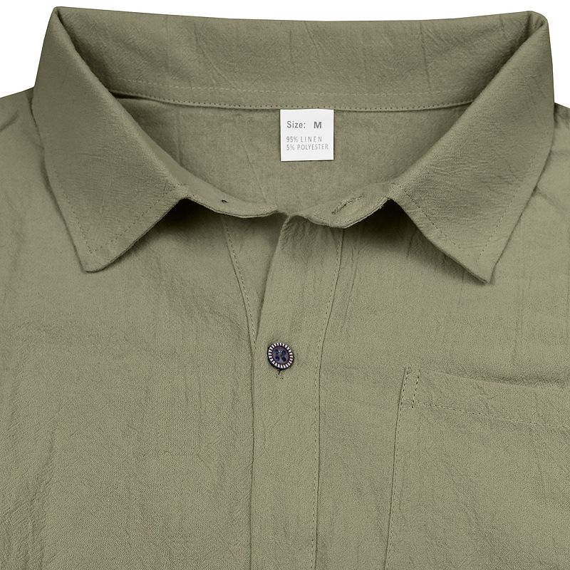Herren Sommer Neue Lose Leinen Einfache Casual Ärmellose Strickjacke Strand Hemd_voghion.com