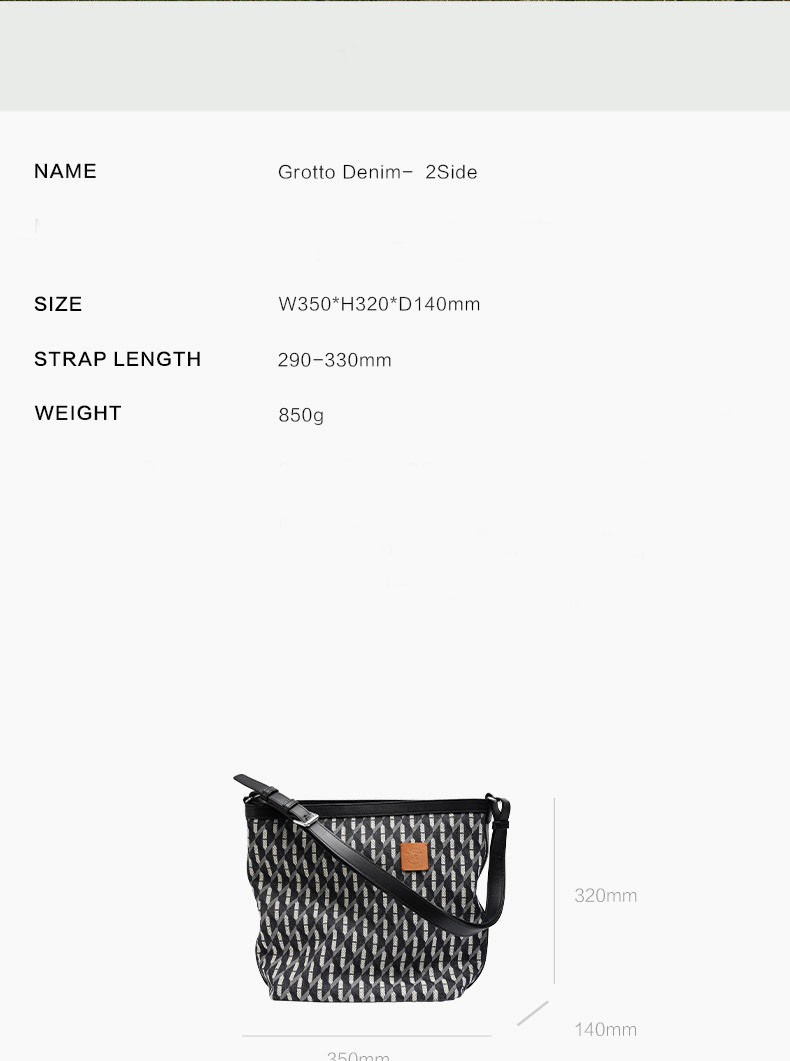 The new GROTTO Gele Danning series double-sided bucket tote bag for commuting, retro single shoulder crossbody bag_voghion.com