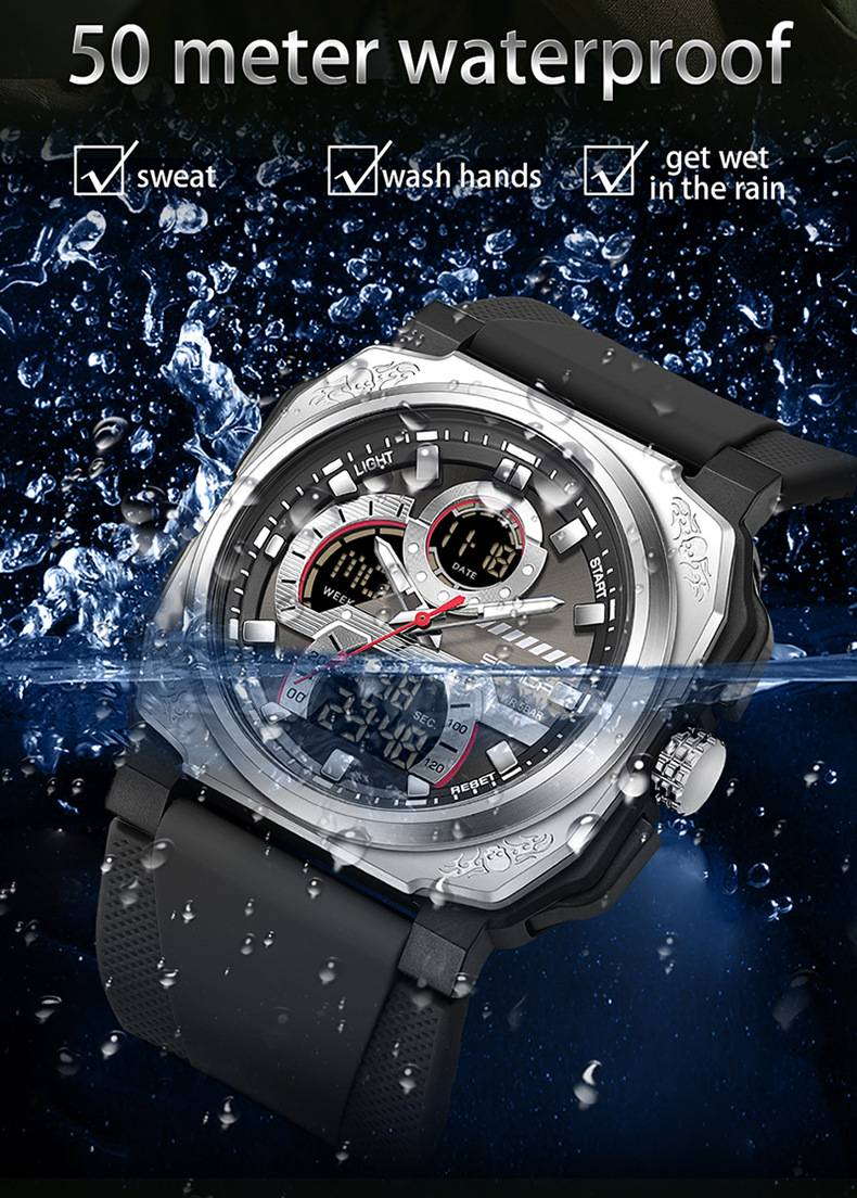 Orologio elettronico al quarzo da uomo, multifunzione, impermeabile, con sveglia, orologio da studente, orologio sportivo digitale quadrato alla moda_voghion.com